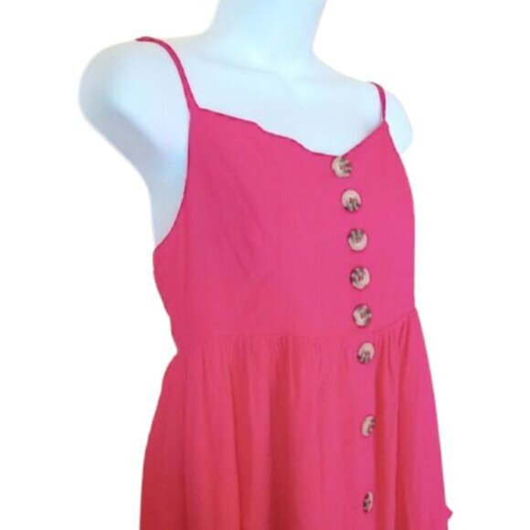 BUFFALO Orange Linen Blend Summer Dress Size Small - Picture 3 of 6